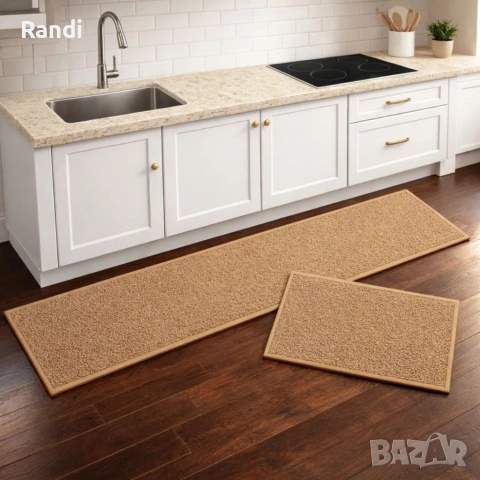 Комплект от 2 броя противоплъзгащи кухненски килими, снимка 5 - Пътеки - 53355536