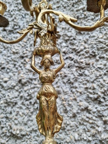 Антикварен Бронзов Часовник и Свещници "1960г" , снимка 8 - Антикварни и старинни предмети - 40151307