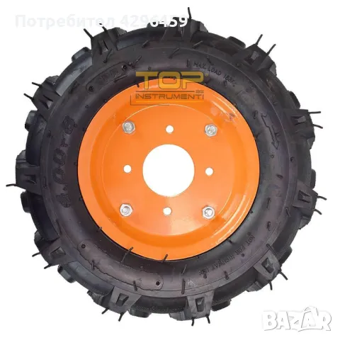 Гума външна и вътрешна с джанта 4x8 за мотофреза, EXTRA Грайфер!, снимка 2 - Градинска техника - 48669426