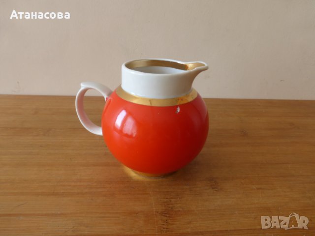 Руска порцеланова каничка за мляко латиера Дулево 1980 г, снимка 2 - Аксесоари за кухня - 41739044