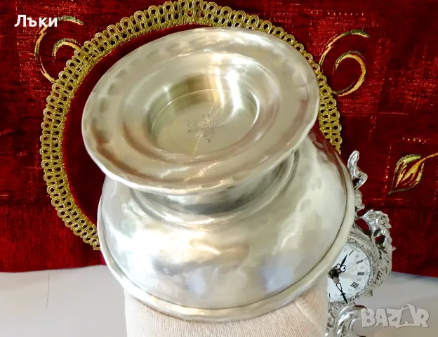 Калаен свещник Норвегия 630 гр.,печат, снимка 4 - Антикварни и старинни предмети - 55864779