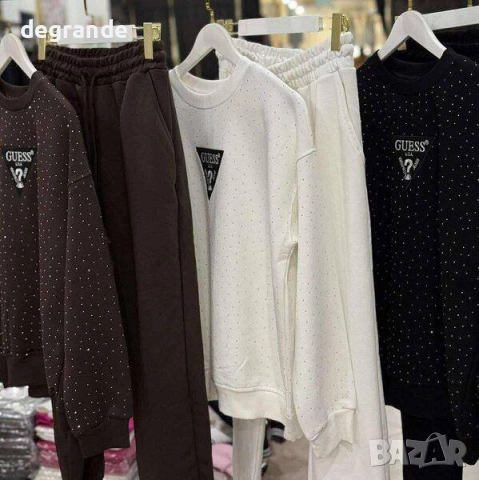 Памучен комплект Guess с блестящи камъчета , снимка 3 - Спортни екипи - 52543095
