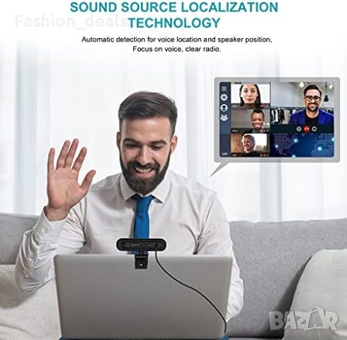Нова 3в1 Уебкамера - 2K HD USB C уебкамера с микрофон/Високоговорител, снимка 4 - Друга електроника - 41525000