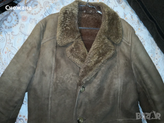 мъжки кожух овча кожа - изключително топъл и в най-студените дни, снимка 2 - Палта - 53084219