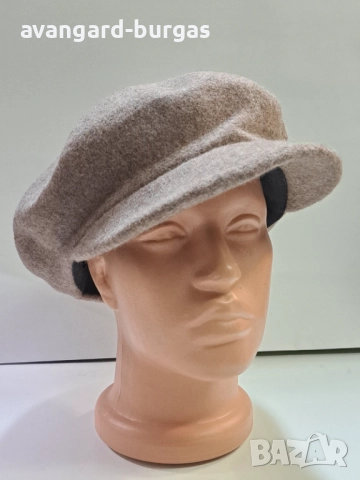 Дамска шапка,вълнен лукс -221 Касторен гонен плат, снимка 2 - Шапки - 52213507