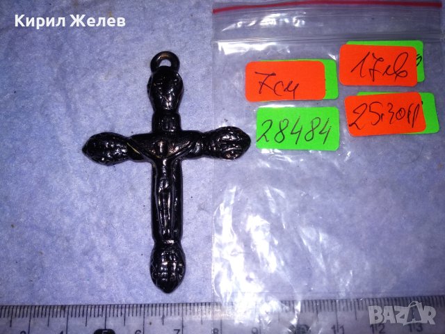 МЕТАЛНО НЕОГОТИЧЕСКО НАГРЪДНО АРТ РАЗПЯТИЕ КРЪСТ ЛАКИРАНО НЕ го ЛОВИ МАГНИТ 28484, снимка 4 - Колиета, медальони, синджири - 41389424