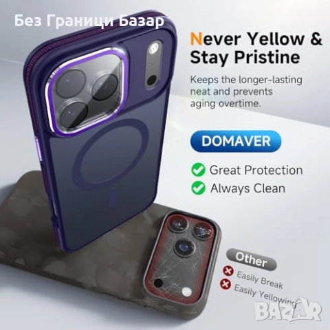 Нов кейс за телефон Айфон iPhone 17 Pro калъф с протектор и капак за камера MagSafe, снимка 7 - Калъфи, кейсове - 51772355