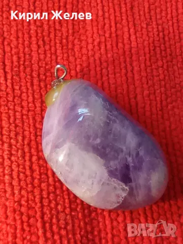 СТАР АРТ ДЕКО СКЪПОЦЕНЕН МЕДАЛЬОН от ШЛИФОВАН НАТУРАЛЕН АМЕТИСТ 71651, снимка 12 - Колиета, медальони, синджири - 35996810