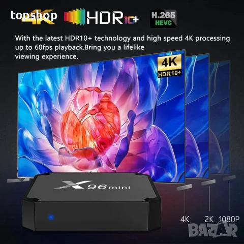 НОВ, ТЕСТВАН Android TV Box 4k, X96 Mini Android 11.0 Smart Box, НА БЪЛГАРСКИ..., снимка 4 - Плейъри, домашно кино, прожектори - 50556529