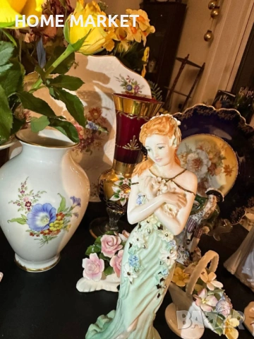 Coalport England  грациозна фигура от серията Spirits of Jewels - "Emerald" , снимка 4 - Антикварни и старинни предмети - 53507352