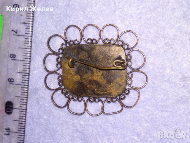 СТАРИННА БРОНЗОВА ЕМАЙЛИРАНА ФИЛИГРАННА РЕТРО БРОШКА МАЙСТОРСКА РЪЧНА ИЗРАБОТКА 38680, снимка 13 - Антикварни и старинни предмети - 41622832