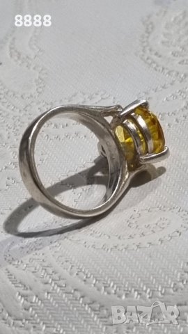 Дамски сребърен пръстен със естествен султанит, снимка 3 - Пръстени - 44343034