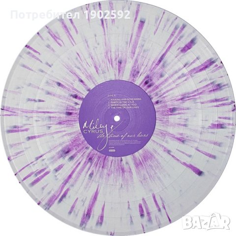 Miley Cyrus – The Time Of Our Lives Limited Edition, Purple Splattered White, снимка 3 - Грамофонни плочи - 38623088