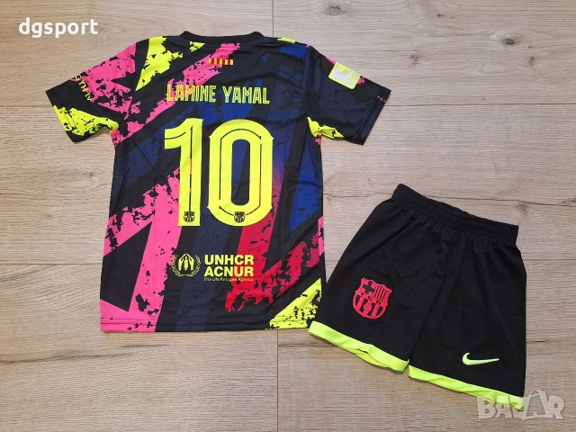 Детски флуоресцентен футболен екип на Барселона #ЛАМИН ЯМАЛ #10!