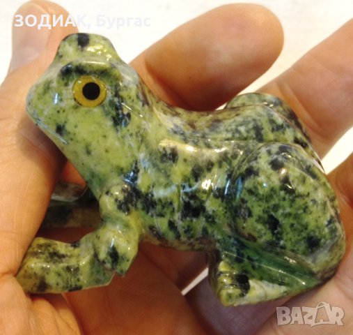 Фигура Жаба - СЕРПЕНТИН, снимка 2 - Статуетки - 31841426