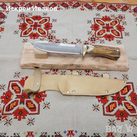 Ловен Нож с поставка и Кания, снимка 2 - Ножове - 53571351