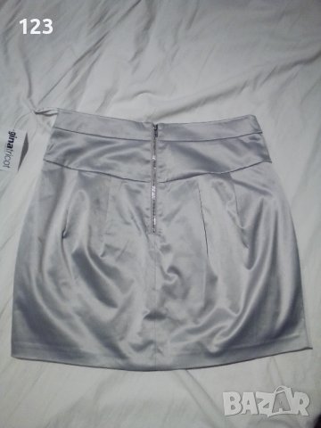 Интересна пола в спортно елегантен комплект със сив леопард, снимка 4 - Поли - 42158089