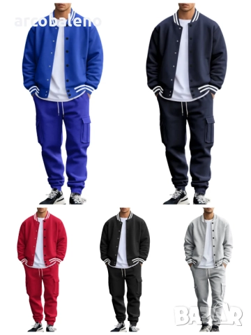 Мъжки есенно-зимен комплект от две части, бейзболно яке и панталон, 5цвята 