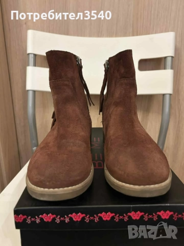 Кафяви боти Зара/Zara, снимка 4 - Дамски боти - 48558106