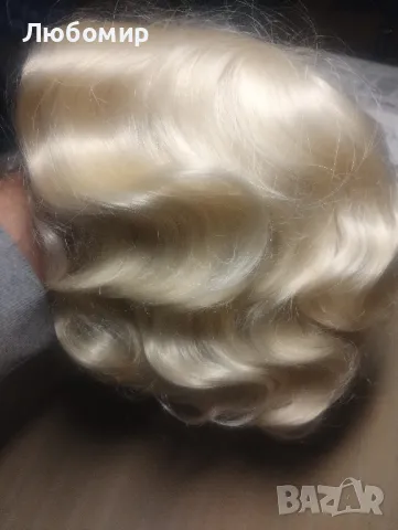 Къса светло руса перука 6, снимка 2 - Аксесоари за коса - 47616437