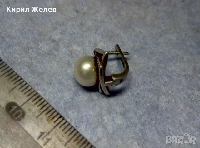 ШАРМАНТНА АНГЛИЙСКА ПЕРЛЕНА СРЕБЪРНА ОБЕЦА СРЕБРО 925 с БЯЛА ЕСТЕСТВЕНА ПЕРЛА / БИСЕР 48247, снимка 9 - Обеци - 49732850