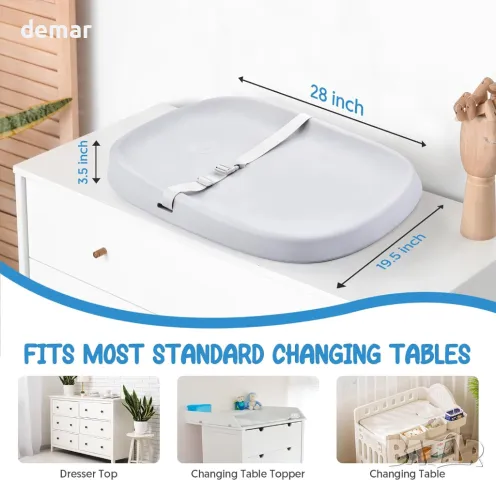 Бебешка подложка за повиване Bellababy, с подвижна предпазна лента, водоустойчива, снимка 2 - Други - 48991150