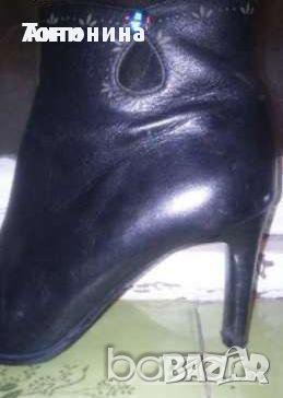 Обувки с Блестящ Камък Естествена Кожа , снимка 1 - Дамски обувки на ток - 44313451