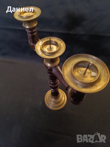 Масивен свещник, снимка 5 - Антикварни и старинни предмети - 51857946