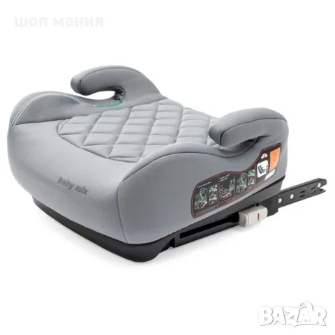 Повдигаща детска седалка за кола с ISOFIX i-Size 125–150 см – Сива, комфортна и сигурна, снимка 3 - Столчета за кола и колело - 55938905