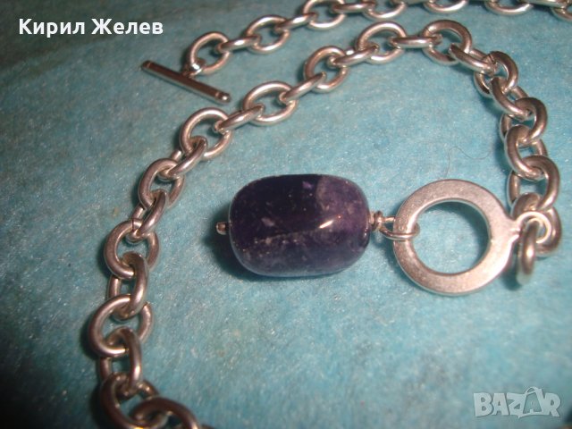 СРЕБЪРНО КОЛИЕ ЛАНЕЦ с ЕДЪР ШЛИФОВАН ЮВЕЛИРНО АМЕТИСТ БУТИКОВО БИЖУ ВИСОКА ПРОБА СРЕБРО 25636, снимка 8 - Колиета, медальони, синджири - 35702017