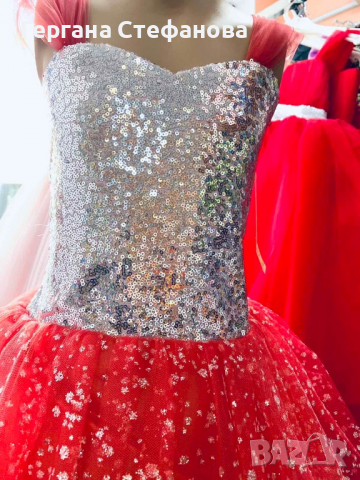 👗Празнична рокля с пайети,брукат и обръч !👗🎀 Размери -98,104,110,116,128,140 Цена -58 лв, снимка 2 - Детски рокли и поли - 36468579