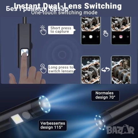 Нов HD 1920P двулентова ендоскоп камера с 5 м кабел и LED осветление, снимка 3 - Други стоки за дома - 51772917