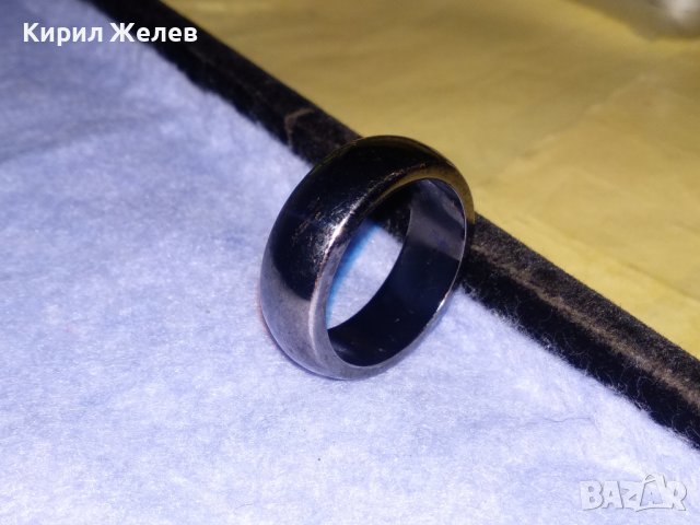 СТИЛЕН ФЕШЪН АРТ МАСИВЕН ПРЪСТЕН - ХАЛКА от ТИТАН с УСТОЙЧИВО ЧЕРНО ЛЪСКАВО ПОКРИТИЕ 26627, снимка 7 - Пръстени - 39747678