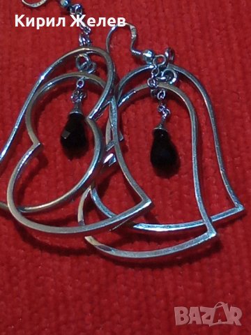 СРЕБЪРНИ ДВЕ СЪРЦА в ЕДНО - АРТ ОБЕЦИ СРЕБРО 925 с ЮВЕЛИРНО ФАСЕТИРАН МАРКАЗИТ 32642, снимка 3 - Обеци - 38374244