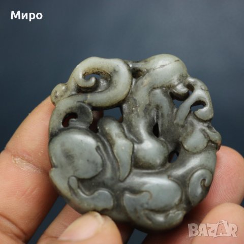 ЕСТЕСТВЕН НЕФРИТ ЖАДЕИТ ЕРОТИКА ТИГЪР ФИГУРКА ТАЛИСМАН ГРАВИРАН , снимка 8 - Колекции - 40194495