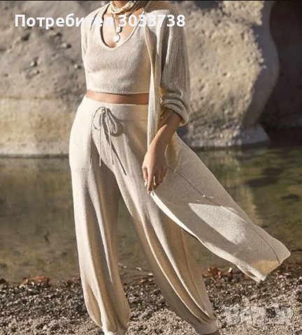 Free People Дамска дълга плетена жилетка без закопчаване