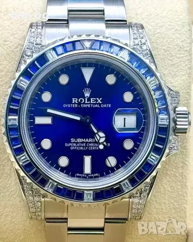 Rolex Submariner Blue King Jewels Diamond, снимка 3 - Луксозни - 55973441