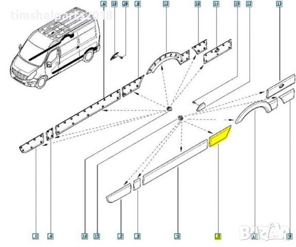 Лайсна ЛЯВА/ДЯСНА заден калник ( предна част )Renault Master, Nissan Interstar, Opel Movano, снимка 6 - Части - 36487142
