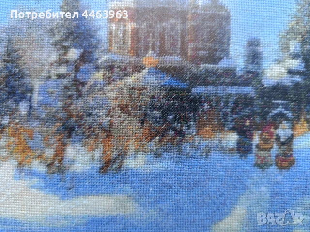 гоблен ,,Утрото след Коледа", 32/22 см, снимка 11 - Гоблени - 51278802