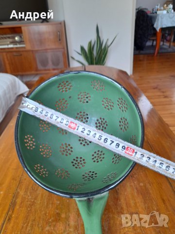 Стар емайлиран гевгир,цедка #3, снимка 3 - Други ценни предмети - 41964966