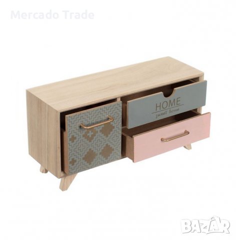 Декоративна кутия Mercado Trade, 3 чекмеджета, Дърво, снимка 3 - Декорация за дома - 39429859