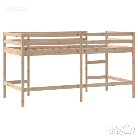 vidaXL Детско високо легло със стълба, 80x200 см, бор масив