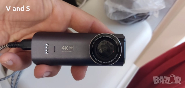 видеорегистратор за кола 4К отпред и отзад, мини WiFi видеорегистратор за кола със супер нощно вижда