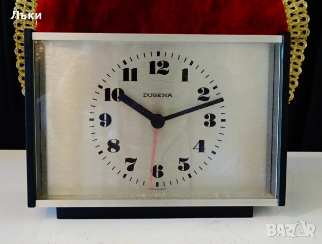 Немски настолен часовник Dugena с рубин. , снимка 2 - Антикварни и старинни предмети - 51826594