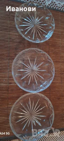 3 кристални чинийки, 12 см 