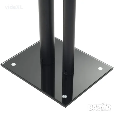 vidaXL Стойки за тонколони, 2 бр, 2 колони, закалено стъкло, черни, снимка 4 - Тонколони - 56147606