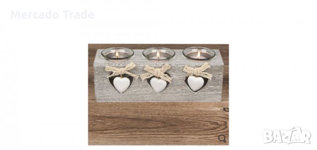 Поставка за свещи, 3 сърца, снимка 3 - Декорация за дома - 35867789
