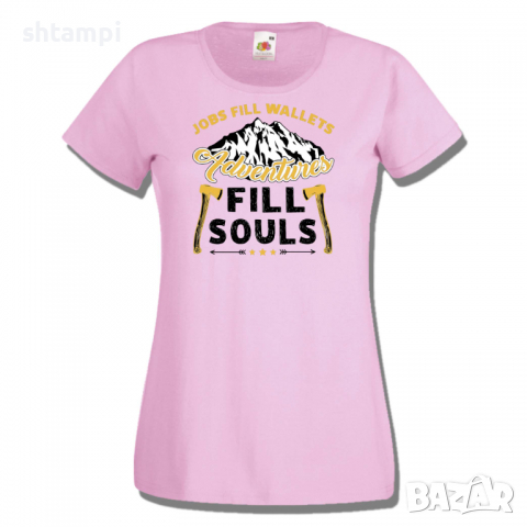 Дамска тениска да се оправи картинката Jobs Fill Wallets,Изненада,Подарък,Поход,Връх,Хижа, снимка 6 - Тениски - 36374058