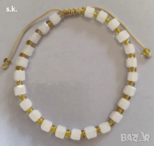 Гривна със стъклени синци,стомана,синци!, снимка 2 - Гривни - 55903256