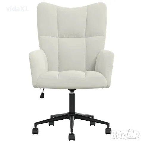 vidaXL Релакс стол, кремавобял, кадифе, снимка 3 - Дивани и мека мебел - 56146883